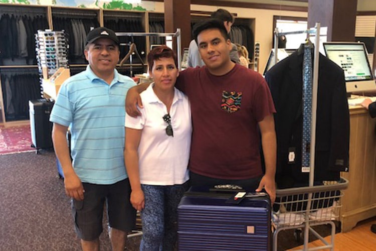 grateful missionary shopping with his parents